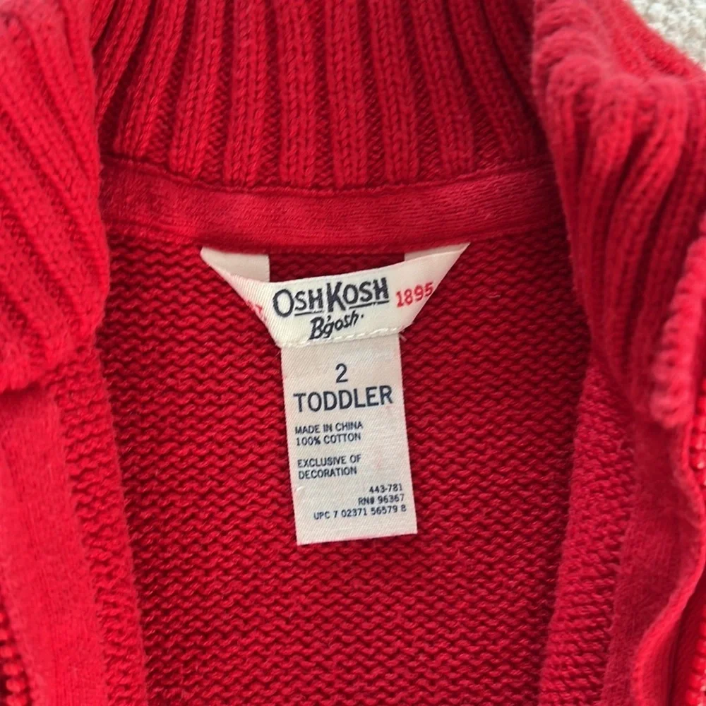 Oshkosh Train Red Boy Sweater Zipper Knit 🚂